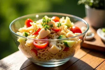 Sałatka z paluszkami krabowymi i makaronem ryżowym – przepis, warianty i porady